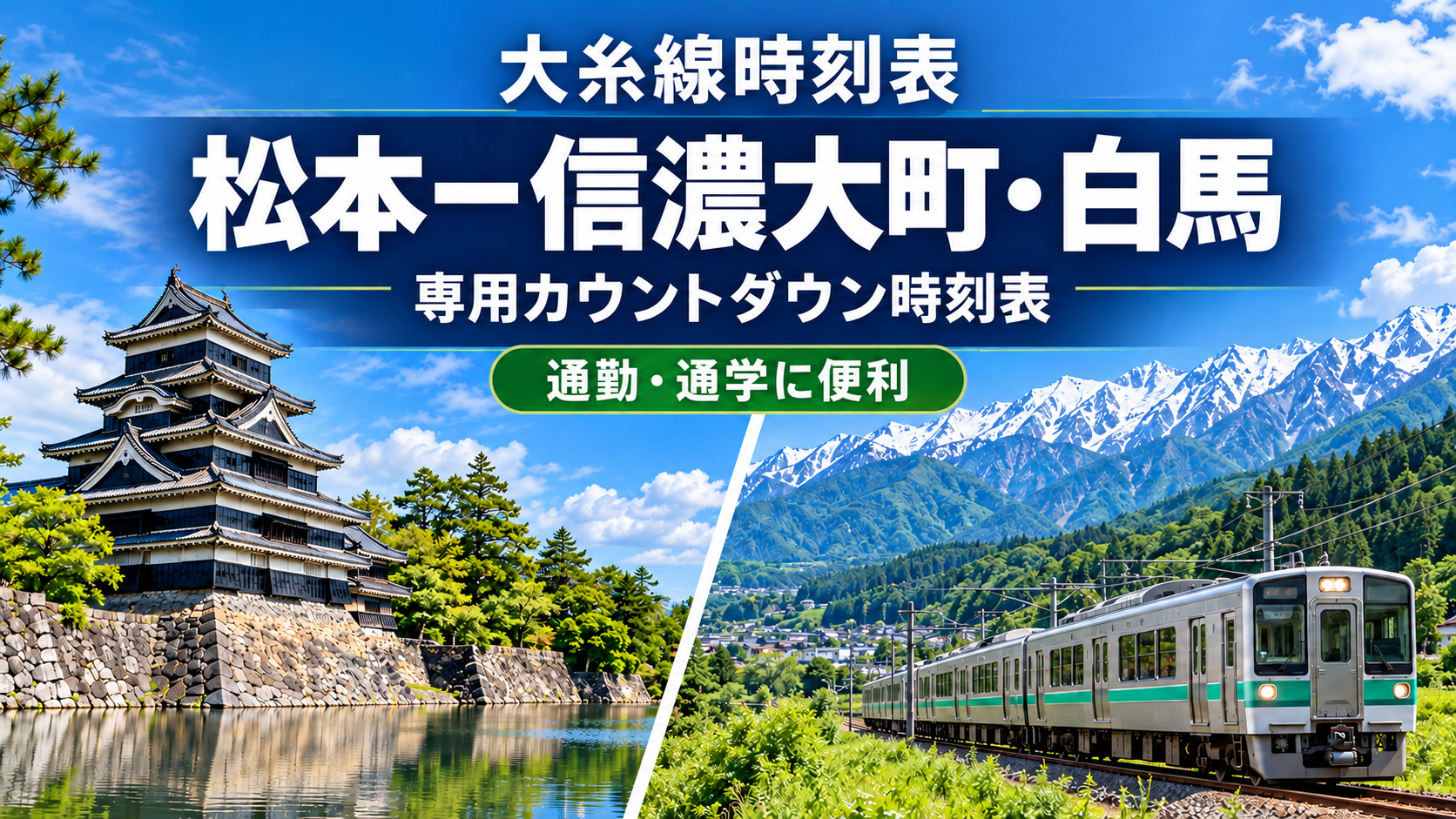 松本から信濃大町・白馬へ向かう大糸線時刻表の紹介画像