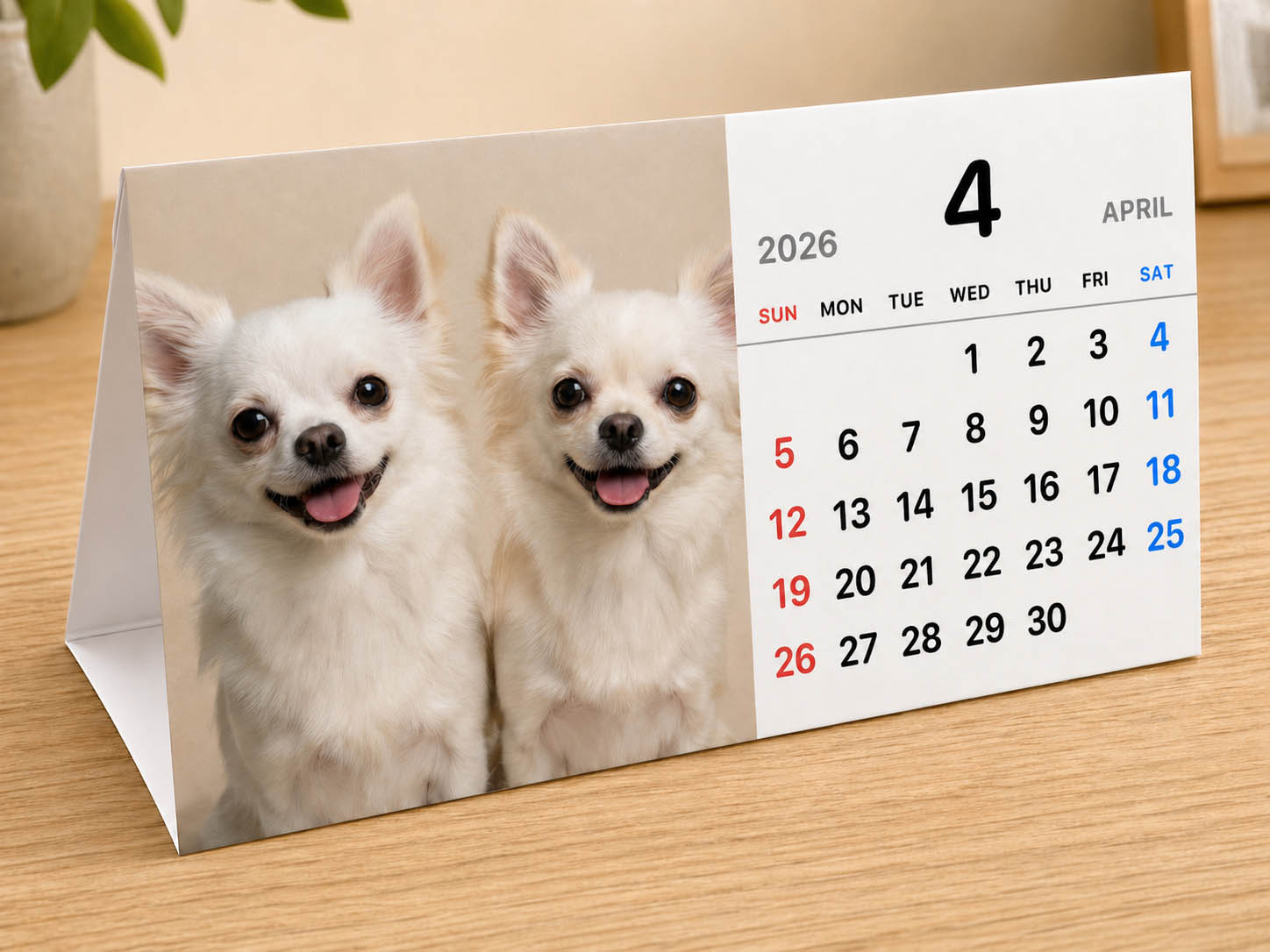 Desk calendar sample